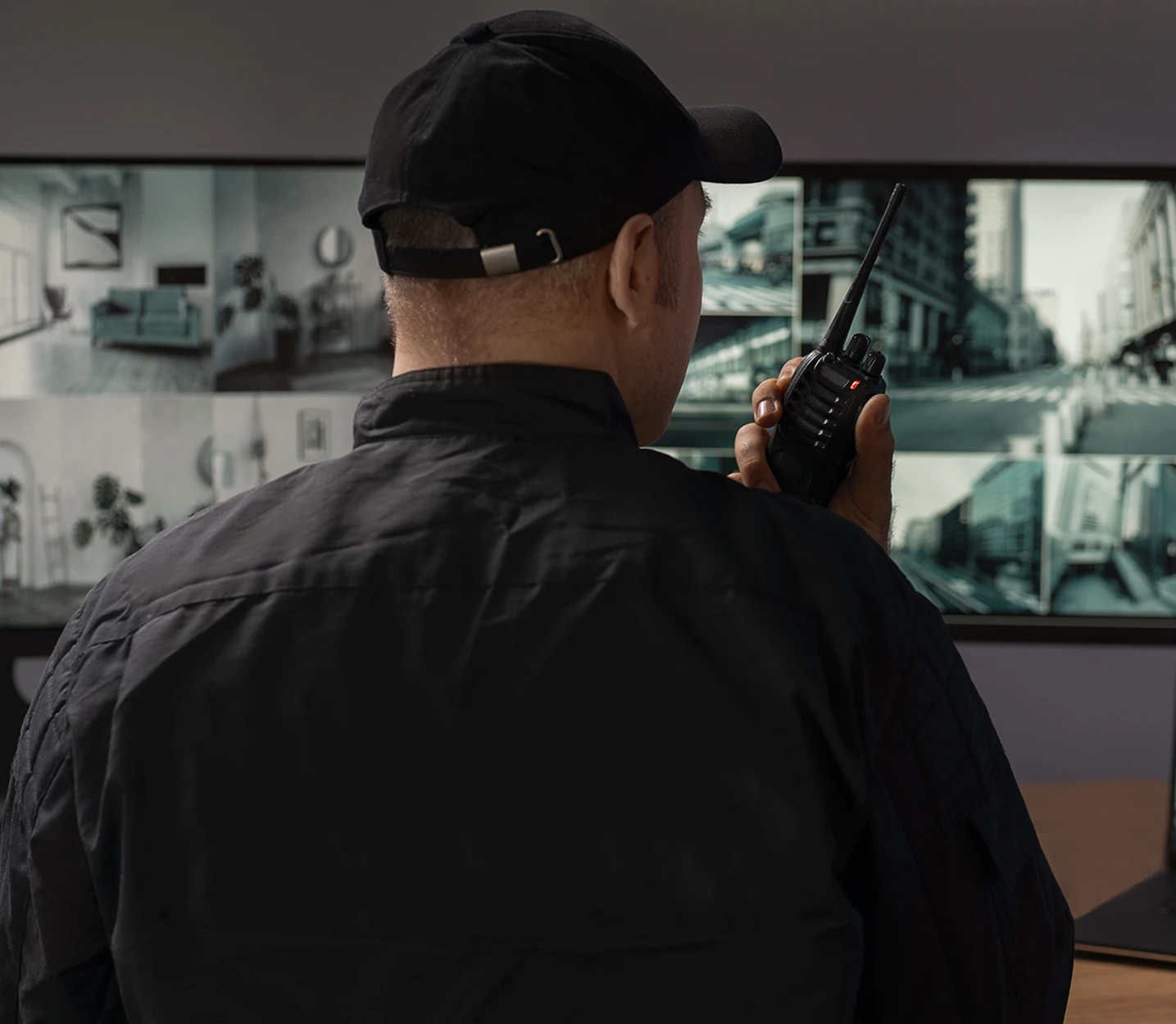 Guard Mark CCTV operator monitors footage, adeptly handling diverse situations to ensure security and safety effectively.