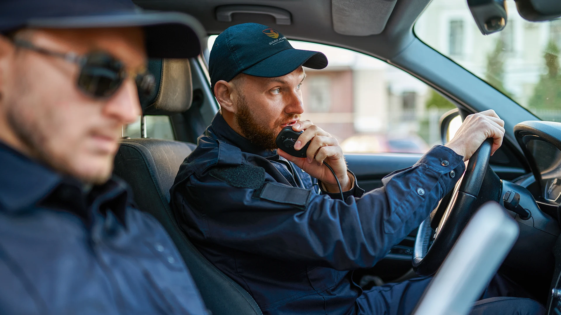 Two Keyholding, Alarm Response Security Guards, Guard Mark Uniform utilize advanced GPS systems for real-time traffic updates.